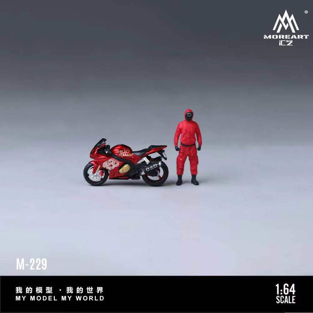 Moreart 1:64 Suzuki Masked Soldier Pull Flower Motorcycle Doll Set