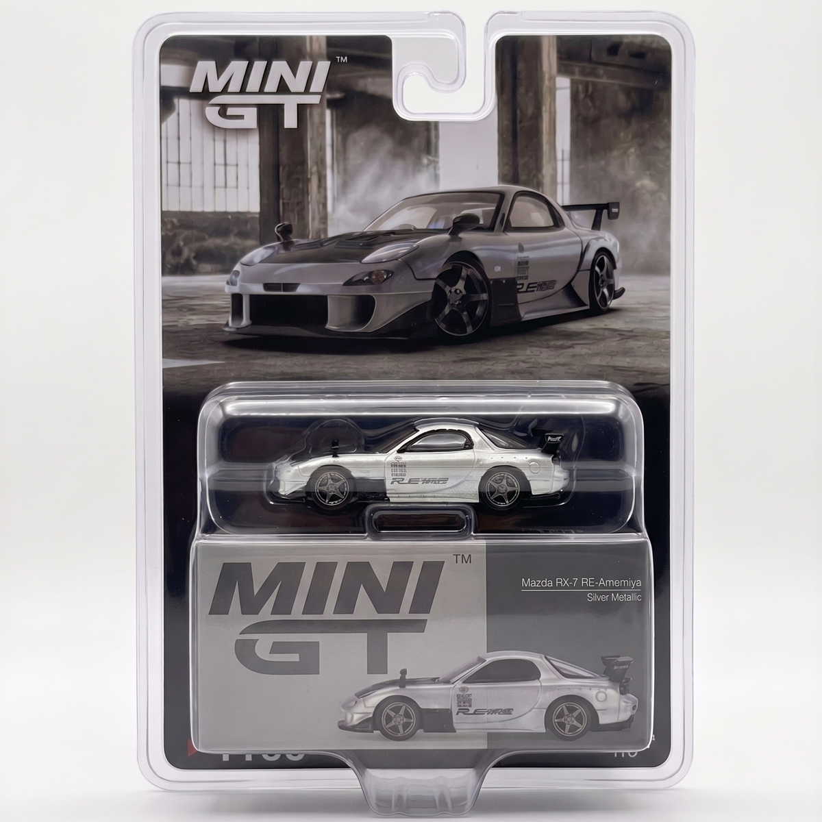 Mini GT Mazda RX-7 RE-Amemiya Silver Metalic