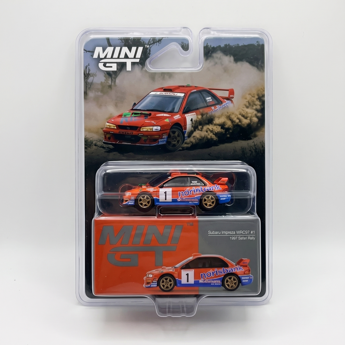 Mini GT Subaru Impreza WRC97 #1 1997 Safari Rally