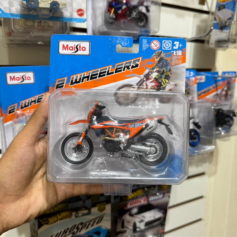 Moto Maisto 1:18 Todoterreno Color Anaranjado