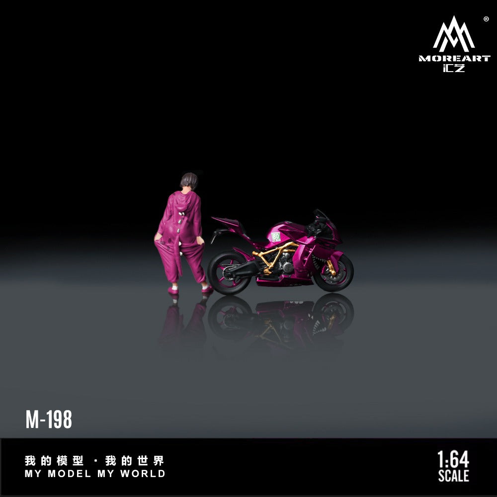 Moreart 1:64 Ktm1190 Pink Tyrannosaurus Motorcycle Doll