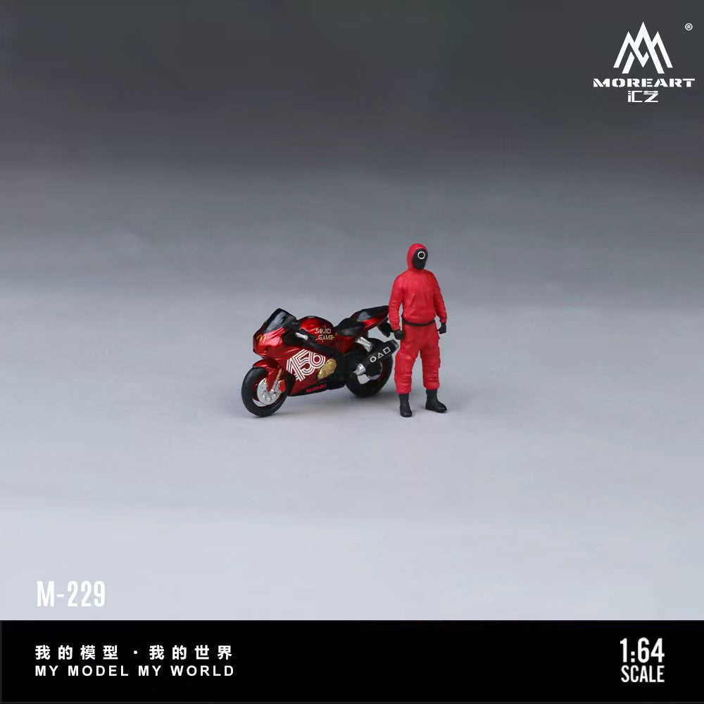 Moreart 1:64 Suzuki Masked Soldier Pull Flower  Motorcycle Doll Set