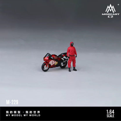 Moreart 1:64 Suzuki Masked Soldier Pull Flower  Motorcycle Doll Set