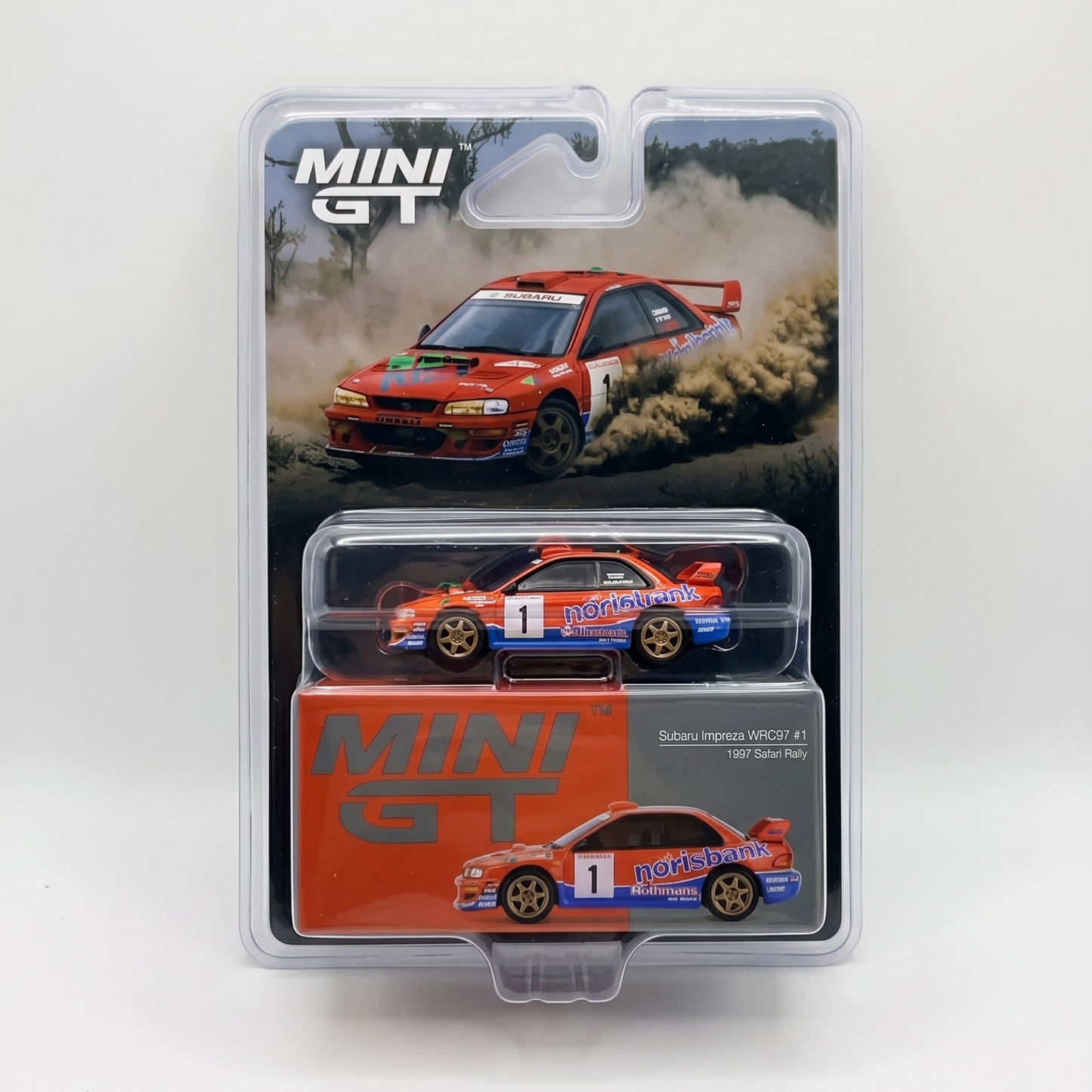 Mini GT Subaru Impreza WRC97 #1 1997 Safari Rally
