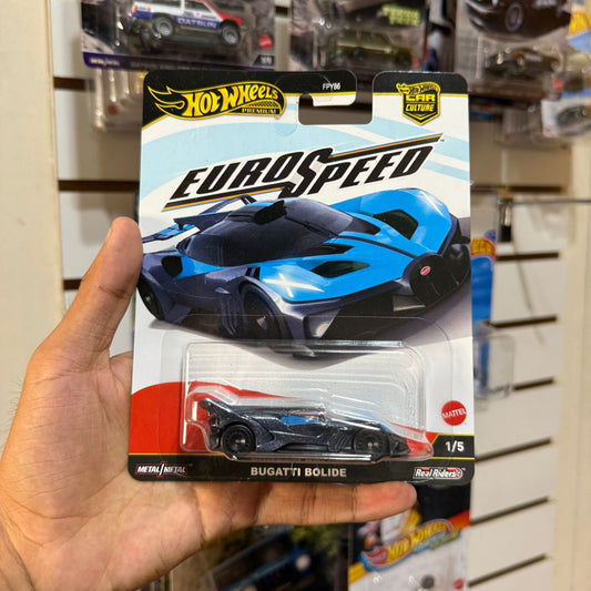 Hot wheels premium Bugatti Bolide con llantas de goma