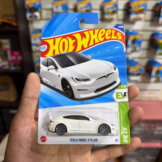 Hw Básico Tesla Model S Plaid Blanco