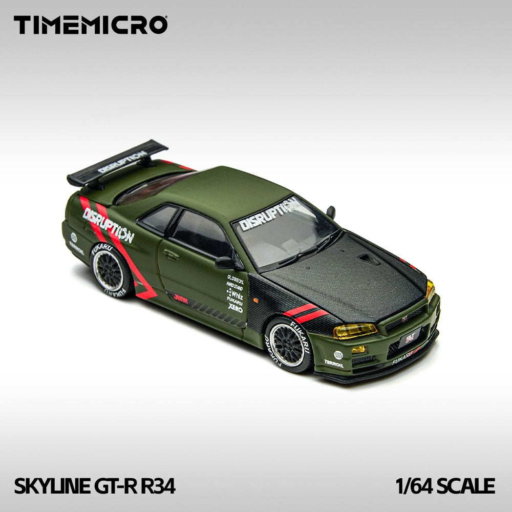 Timemicro 1:64 Skyline GT-R R34 verde
