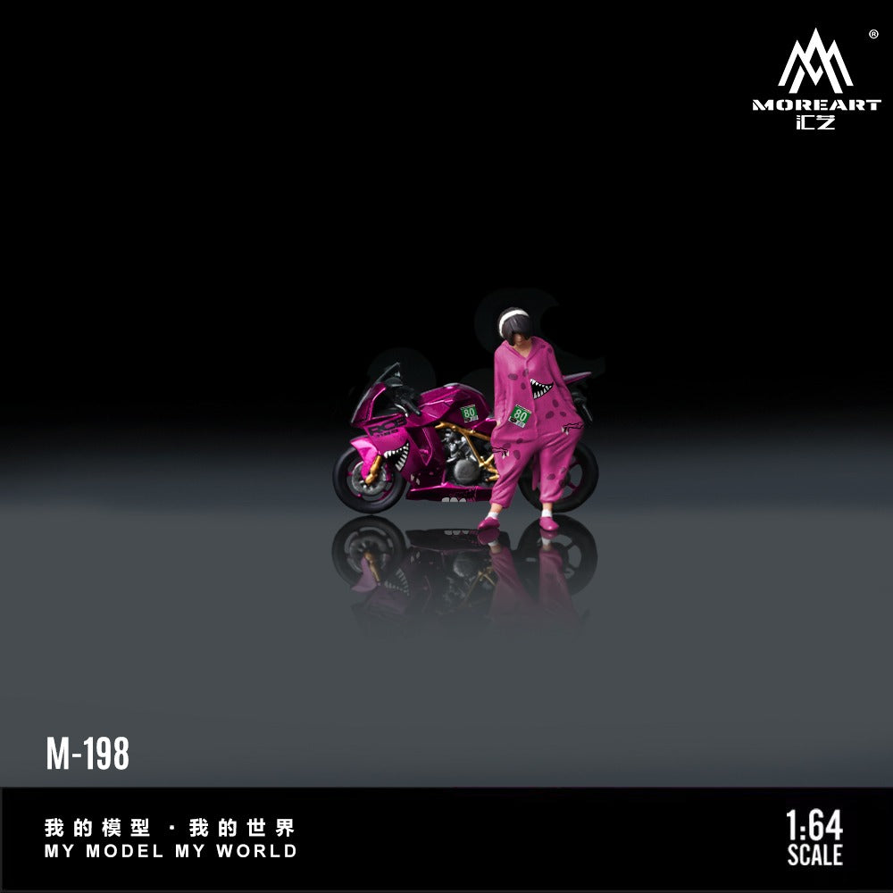 Moreart 1:64 Ktm1190 Pink Tyrannosaurus Motorcycle Doll